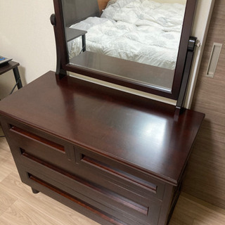 『matsumin』松本民芸家具 T型ドレッサー 化粧台 鏡台 ドレッサー 値下げしました)松本民芸家具、T型ドレッサー(鏡台)