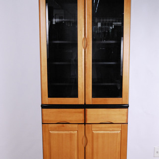 2489 木製 食器棚 6段 上棚下棚分離可 キッチン収納 高さ...