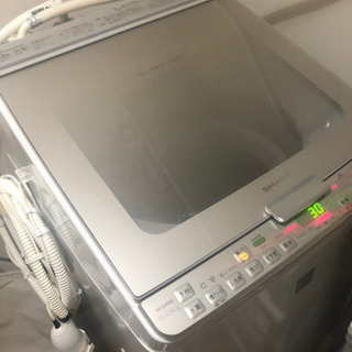 シャープ 洗濯機グラストップ 9kg乾燥機正規品ハンガー付き