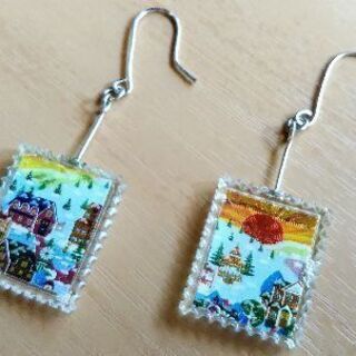 【100円】切手モチーフ☆ピアス☆