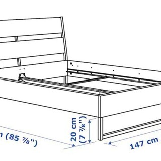 イケアのダブルベッド140cm * 200cm、マットレス、マッ...