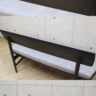 R527)【美品/総額35万円】カリモク ダイニングセット メラミン天板テーブル 幅1350mm ベンチ チェア二脚 ブラック系 東名川崎ICからすぐ♪