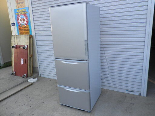 シャープ冷凍冷蔵庫 SJ-W351D３ドア左右両開き２０１７年無料配送設置（つくば市から２０キロまで）