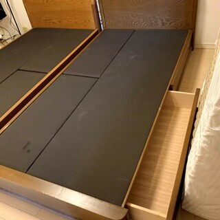 日本ベッド：高級シングルベッドフレーム：頑丈、簡単組立(六角ネジ...