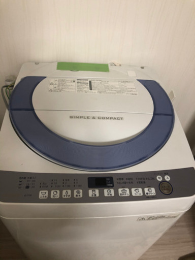 シャープ　洗濯機　7キロ　2016年製