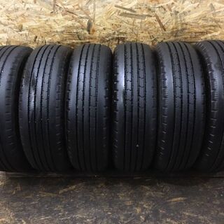 BS V-STEEL RIB R202 225/70R16 117/115L LT 16インチ トラックタイヤ 6本 2014～16年製 バリ溝 (TD332) クレジットカード QR決済可能