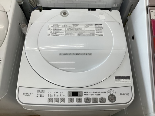 SHARP ES-G60TC 全自動洗濯機販売中です!! 安心の1年保証付き!!