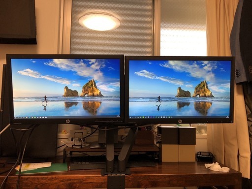 21.5インチ液晶モニター2台セット モニターアーム（新品）セット HP
