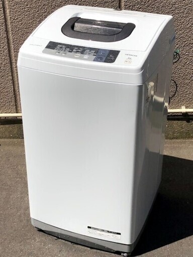 ⑥【6ヶ月保証付】日立 5kg 全自動洗濯機 NW-5WR 風脱水搭載　2016年