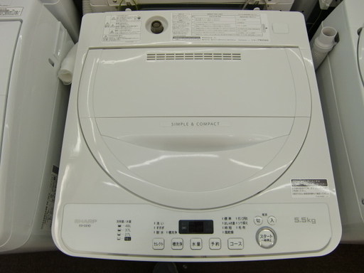 【配送・設置無料】☆超美品☆2019年製 シャープ 洗濯機 5.5kg