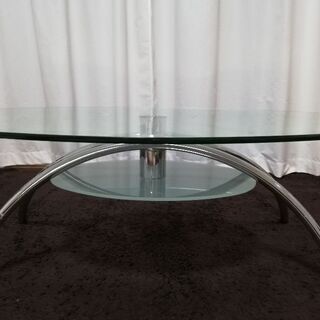 テーブル　楕円形　ガラス