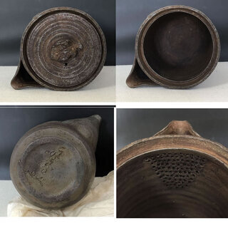 c705 難波好陽 宝瓶 備前焼 共箱 煎茶急須 茶道具