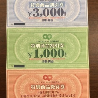 洋服の青山 特別商品割引券 4,000円分 特別商品優待券