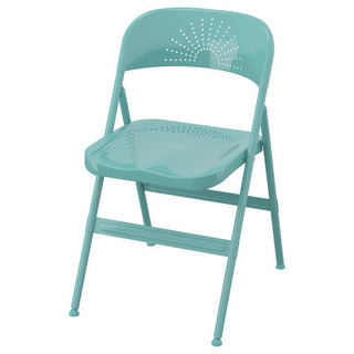 【水色おしゃれなIKEA折り畳み椅子】  二脚セット