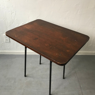 ビンテージ アイアン 黒鉄脚 無垢 木製天板  テーブル