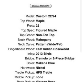 PRS custom 22 Makena Blue 2013