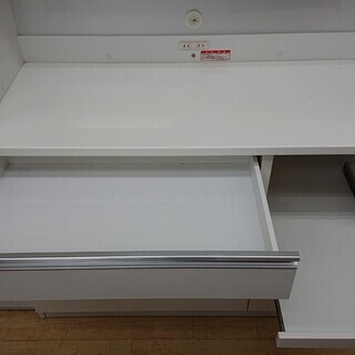 ★ レンジボード 食器棚 ホワイト 上段スライドドア 引出しソフトクロージャ―☆120×51×200☆配達可能 買取帝国 朝霞店 