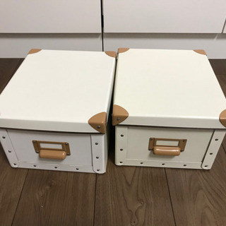 【取引中】IKEA 収納ボックス2個セット ふた付き 18x26...