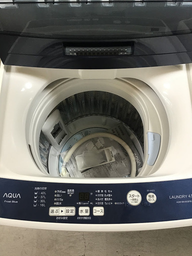 【送料無料・設置無料サービス有り】洗濯機 2018年製 AQUA AQW-BK45G(FB) 中古