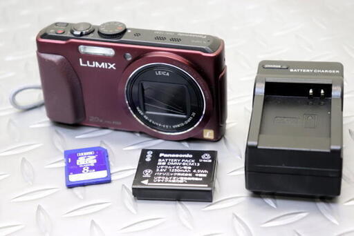 パナソニック LUMIX デジカメ DMC-TZ40 ワインレッド　SDカード付き