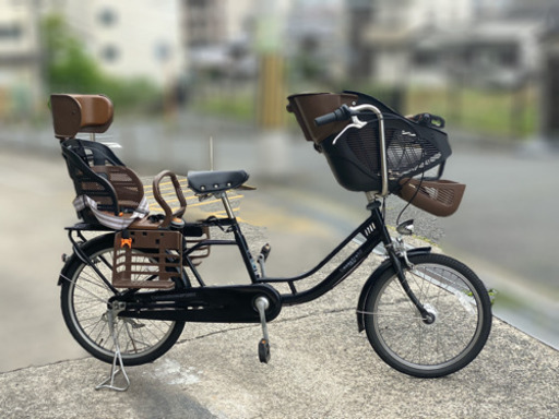 ママフレツインMCC203 （3人乗り 幼児2人乗せチャイルドシート付き）3段変速  前後タイヤ交換済み フロントレインカバー付き