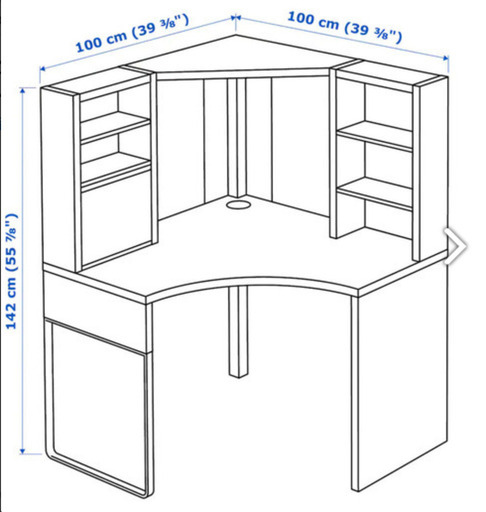 美品 Ikeaデスク マット付 幅100cm Micke ミッケ L字コーナーワークステーション ホワイト Tikky たけぽん 学芸大学のテーブル パソコンデスク の中古あげます 譲ります ジモティーで不用品の処分