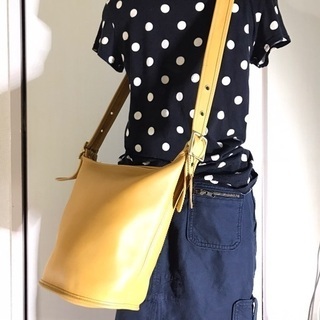 COACH オールドコーチ イエローレザー バケツ型 斜めがけショルダーバッグ