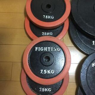 ダンベルシャフト/Wバー/プレート/おまけで180cmシャフト付きセット100K