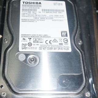 （完了）3.5HDD 1TB (SATA) DT01ACA 東芝...