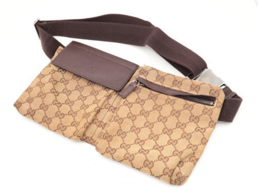 《GUCCI/GGキャンバス ウエストポーチ》ABランク 28566 美品