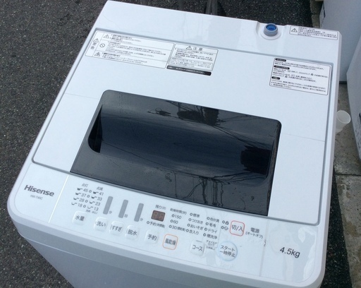 【RKGSE-201-2】特価！ハイセンス/Hisense/4.5kg洗濯機/HW-T45C/中古/2019年製/当社より近隣無料配達OK！