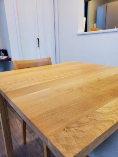 無印良品 MUJI オーク材 無垢材 ダイニングテーブル 正方形 幅80cm 