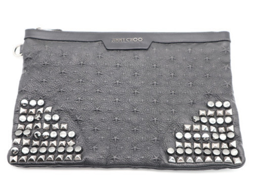《JIMMYCHOO/スターエンボス スタッズ クラッチバッグ》Bランク 送料込