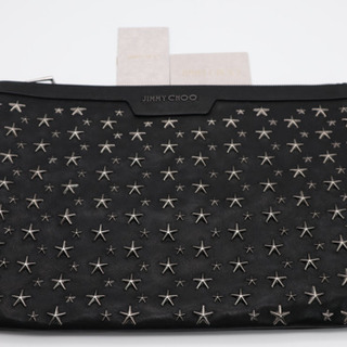 JIMMYCHOO/スターエンボス スタッズ クラッチバッグ》Bランク 送料無料