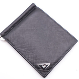 《PRADA/サフィアーノ マネークリップ 》ABランク ブラック 箱 ギャラ有