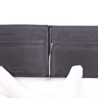 《PRADA/サフィアーノ マネークリップ 》ABランク ブラック 箱 ギャラ有