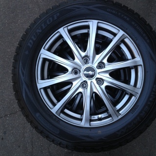 DUNLOP 225/55R16 2016年製 新品時のイボ残り有り WINTERMAXX スタッドレス マナレイ スポーツ  EuroSpeed アルミホイール付 4本セット PCD 1143  6.5J  ET＋38  5穴  マツダ  RX-8