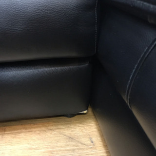 ニトリ カウチコーナーソファ 本革 ブラック 中古