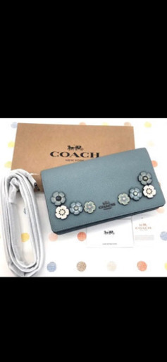 おすすめ❣️新品　未使用 COACH コーチ  ショルダーバッグ  ブルー　財布