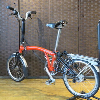 ■BROMPTON M6R 折畳み自転車 ブロンプトン レッド 16インチ 内装3段変速 クロモリ コンパクト タイヤバリ山! 自転車 札幌発
