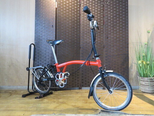 ■BROMPTON M6R 折畳み自転車 ブロンプトン レッド 16インチ 内装3段変速 クロモリ コンパクト タイヤバリ山! 自転車 札幌発