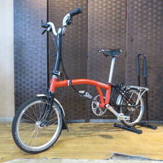 ■BROMPTON M6R 折畳み自転車 ブロンプトン レッド 16インチ 内装3段変速 クロモリ コンパクト タイヤバリ山! 自転車 札幌発