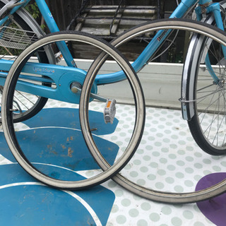 BS子供乗せ3段タイヤ前後新品　ハンドルロック付