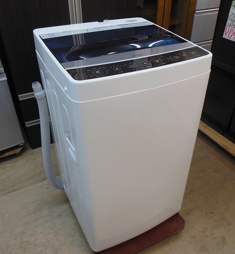 【販売終了しました。ありがとうございます。】Haier　5.5㎏　ステンレス槽　全自動洗濯機　JW-C55A　2019年製　中古美品