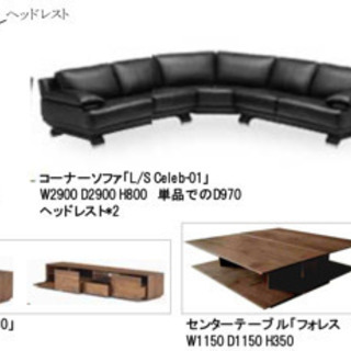 IDC大塚家具のL/S Celeb -01シリーズ　L字ソファオットマンセット