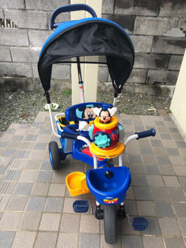 ides ポップンカーゴ　ミッキー　三輪車　シェード付き