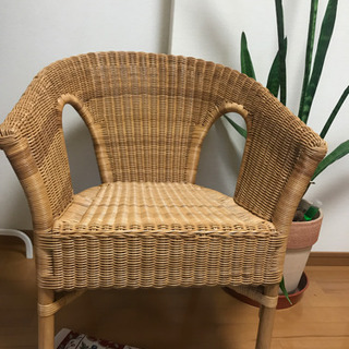 『お話中』ラタン　籐　椅子2脚セット