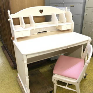 KARIMOKU/カリモク 勉強机＋チェア プリンセスアイボリー色 - 家具