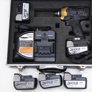 HITACHI 日立工機 インパクトドライバー WH14DBL ディスクグラインダ G14DSL コードレスラジオ UR 18DSL 電池 BSL1430 × 6個(D3585nwxY)