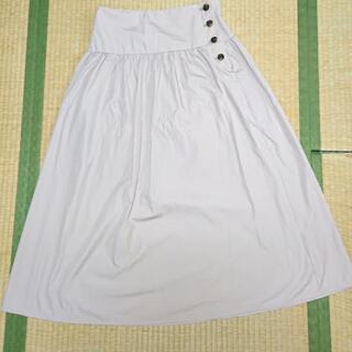 【サイドボタンギャザースカート】ピンク／XL